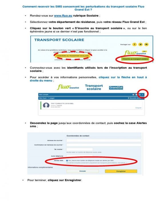 tuto pour mettre une alerte en cas de pépin sur le réseau de transport scolaire